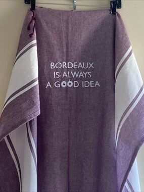 Bordeaux is Aways a Good Idea Caudalie Paris Cotton Stripped Prpl Throw 66 x 40”
